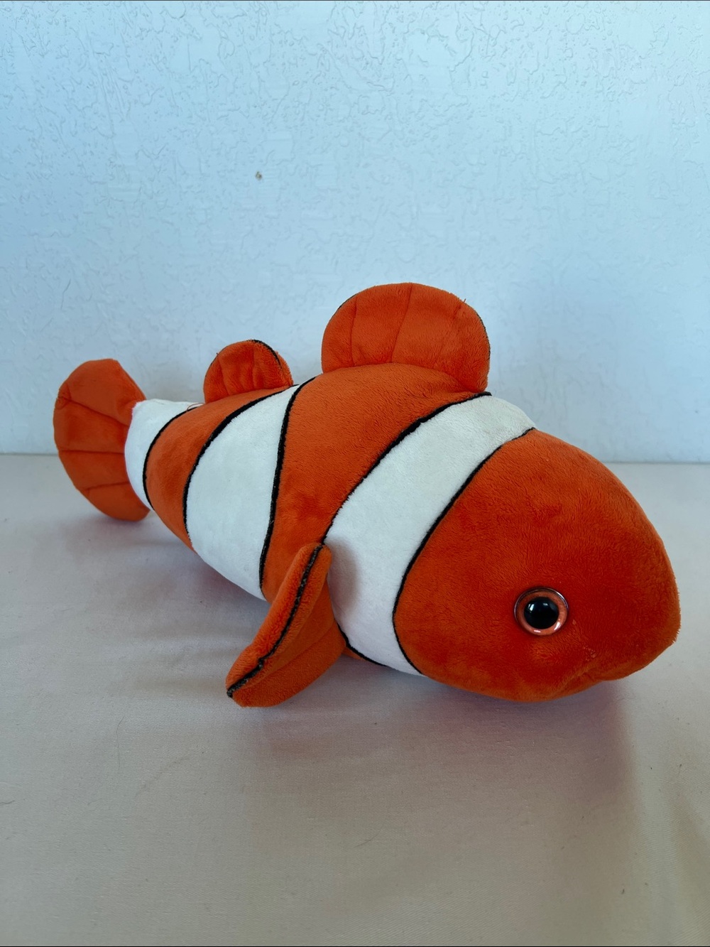 Plush Clownfish Stuffed Animal - Orange & White Soft Toy